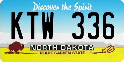 ND license plate KTW336