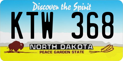 ND license plate KTW368