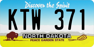 ND license plate KTW371