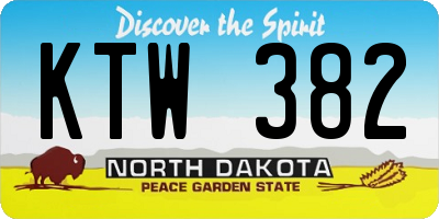ND license plate KTW382