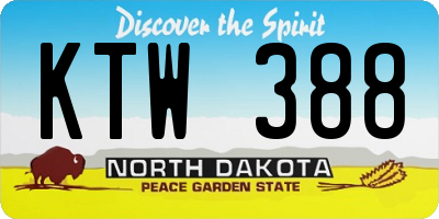 ND license plate KTW388