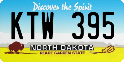 ND license plate KTW395
