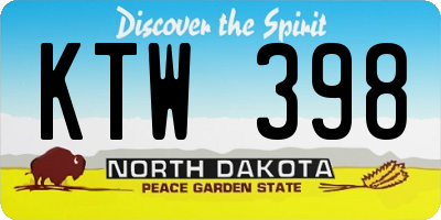 ND license plate KTW398