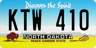 ND license plate KTW410