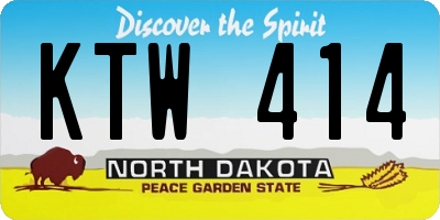 ND license plate KTW414