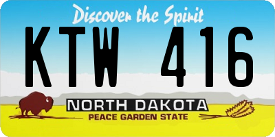 ND license plate KTW416