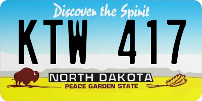 ND license plate KTW417