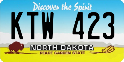 ND license plate KTW423