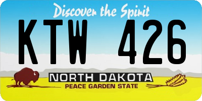 ND license plate KTW426