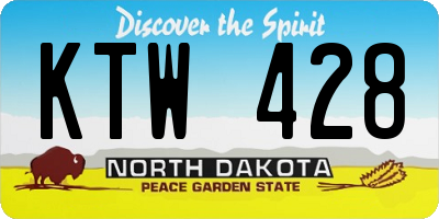 ND license plate KTW428