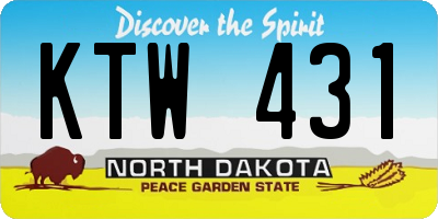 ND license plate KTW431