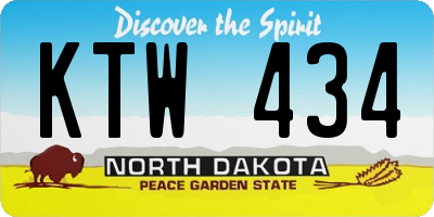 ND license plate KTW434