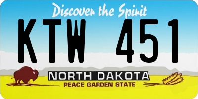 ND license plate KTW451