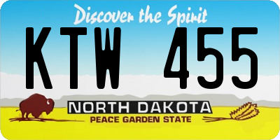 ND license plate KTW455