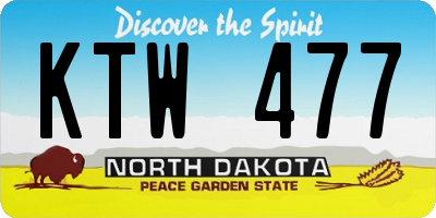 ND license plate KTW477