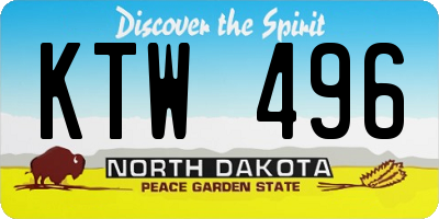 ND license plate KTW496