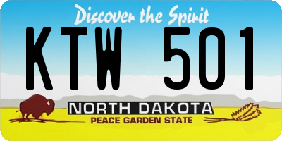 ND license plate KTW501