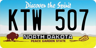 ND license plate KTW507