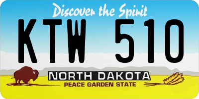 ND license plate KTW510