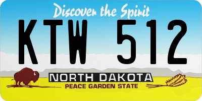 ND license plate KTW512