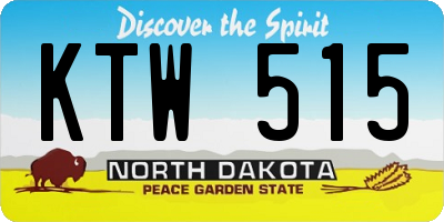 ND license plate KTW515