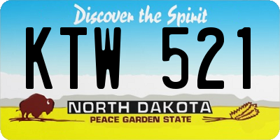 ND license plate KTW521
