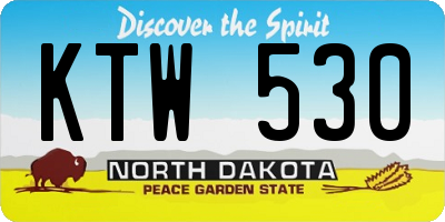 ND license plate KTW530