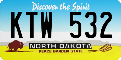 ND license plate KTW532