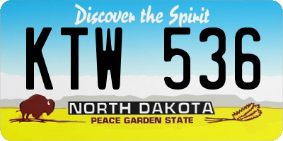 ND license plate KTW536