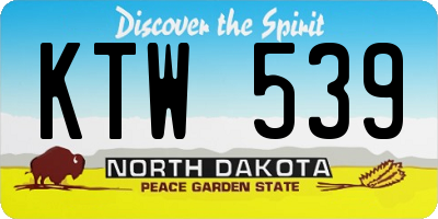 ND license plate KTW539