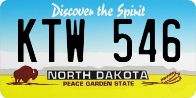 ND license plate KTW546