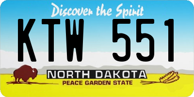 ND license plate KTW551