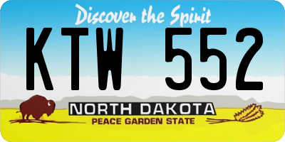 ND license plate KTW552