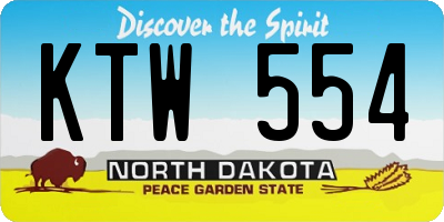 ND license plate KTW554