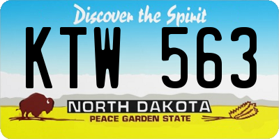 ND license plate KTW563