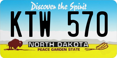 ND license plate KTW570