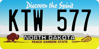 ND license plate KTW577