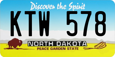 ND license plate KTW578