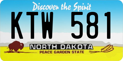 ND license plate KTW581
