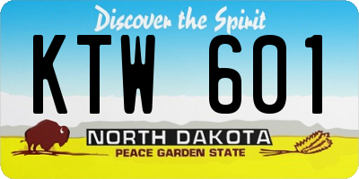 ND license plate KTW601