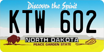 ND license plate KTW602
