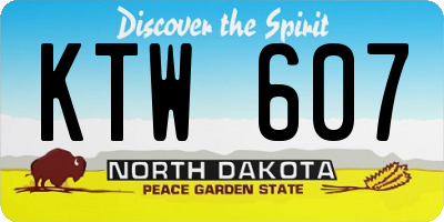 ND license plate KTW607