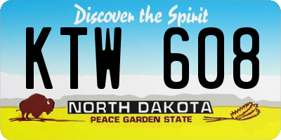 ND license plate KTW608