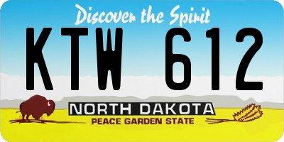 ND license plate KTW612