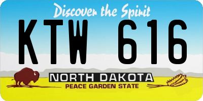 ND license plate KTW616