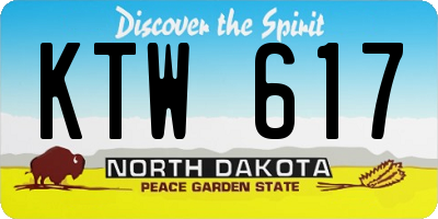 ND license plate KTW617
