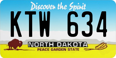 ND license plate KTW634