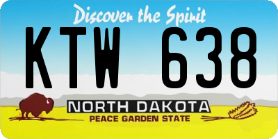 ND license plate KTW638