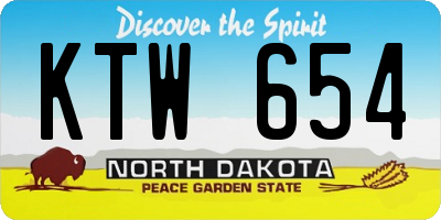ND license plate KTW654