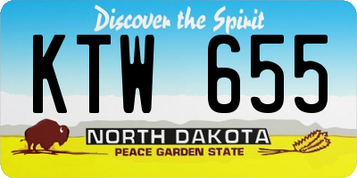 ND license plate KTW655